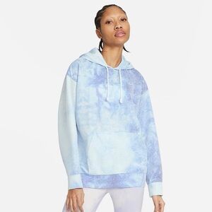 Nike Women's Light Blue Dri-fit Hoodie Tie-Dye